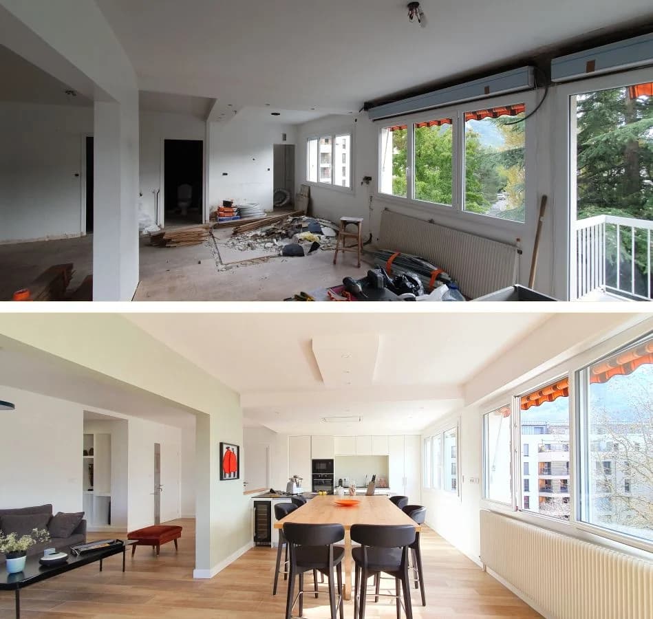 Appartement avant et après rénovation complète