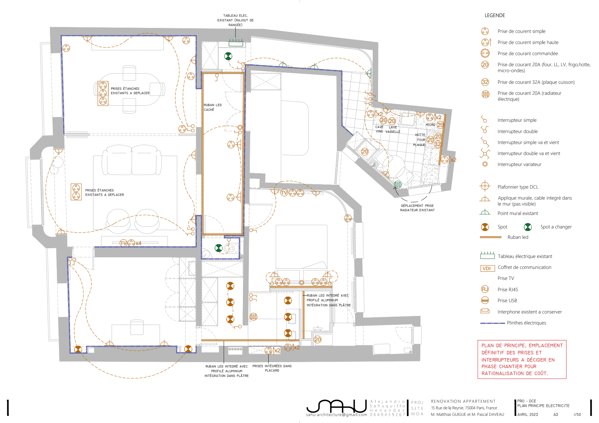 Plan de conception d'un projet de rénovation d'appartement